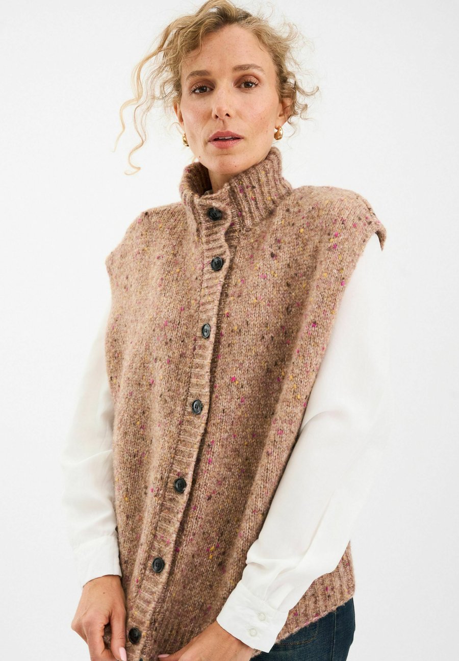 

Кардиган Pieszak PD-HOLLY BUTTON HIGH NECK , Lead Brown/Brown