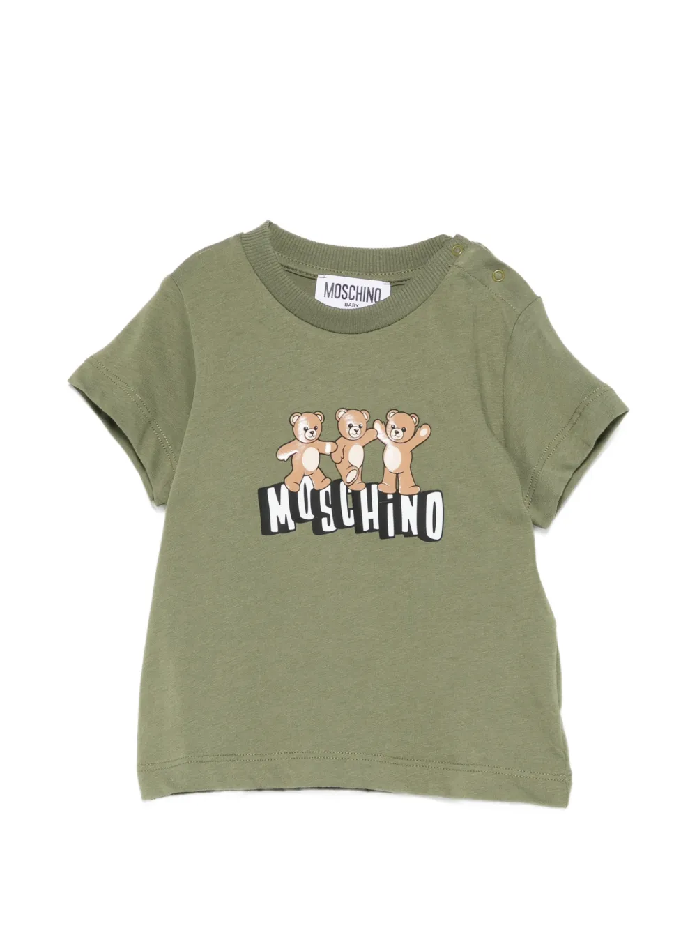 

Футболка с принтом медведя Moschino Kids, зеленый