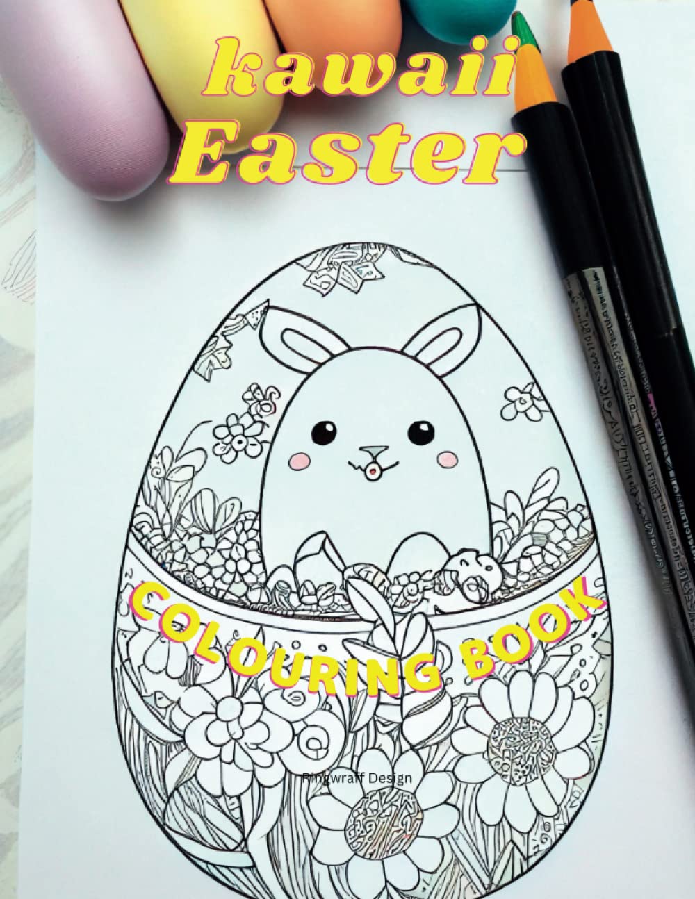 

kawaii easter coluring book for girls ages 4 to 10: colouring book
