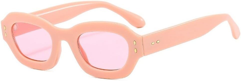 

Популярные модные солнцезащитные очки квадратной формы с многоугольными линзами для женщин, защита от ультрафиолета UV400, ретро-стиль, декор с заклепками, модные мужские солнцезащитные очки сине-зеленого цвета SKFGNX, Pink Pink