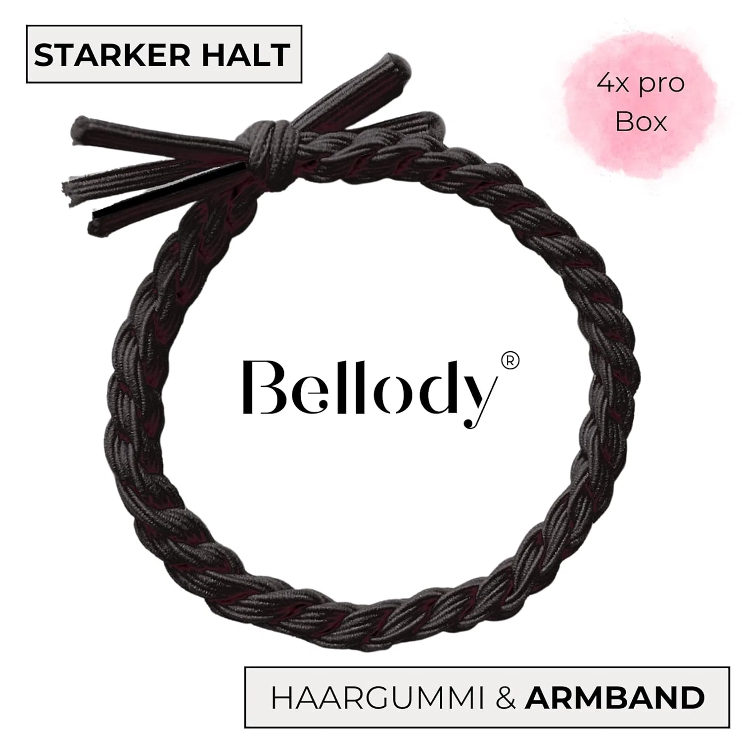 Женские резинки для волос Bellody Original, 4 шт. Bellody, Classic Black — фото 2