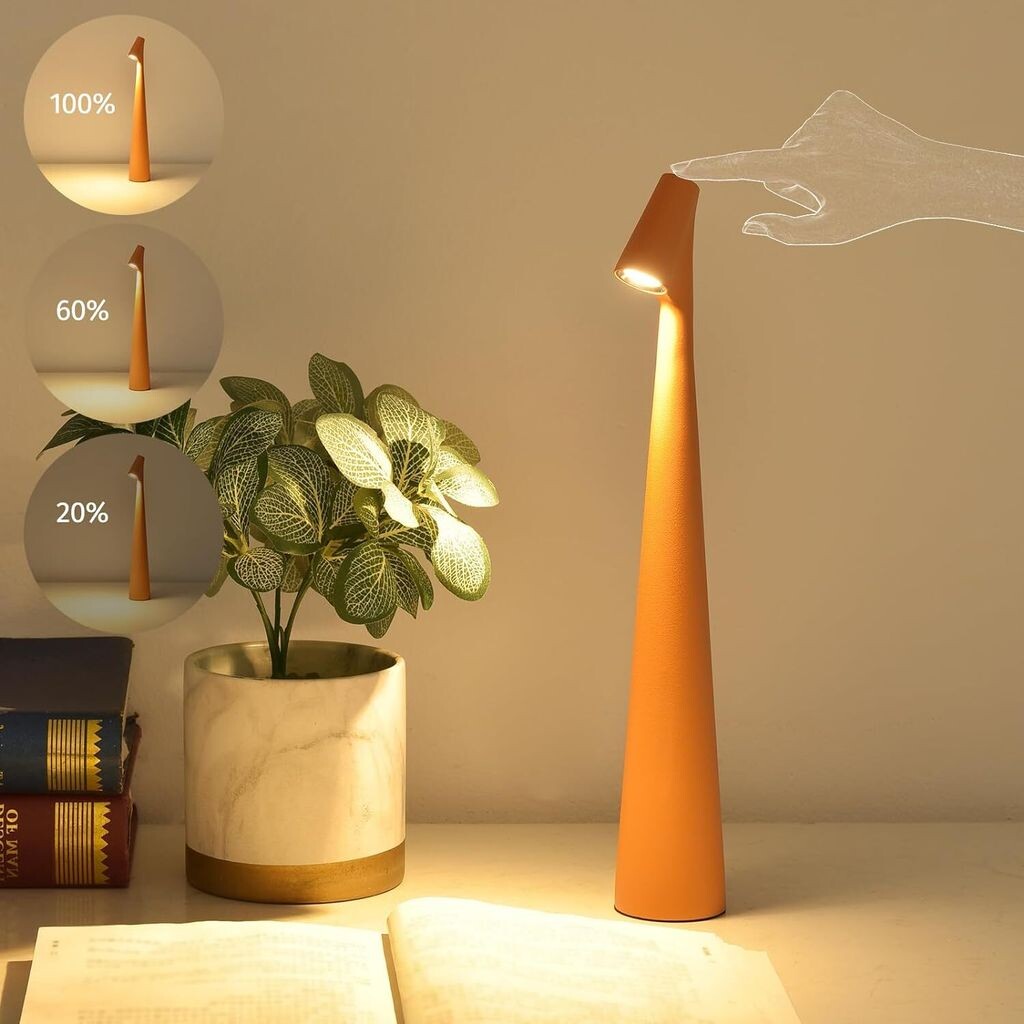 

Беспроводная настольная лампа, светодиодная портативная беспроводная настольная лампа, сенсорный ночник с регулируемой яркостью IP54, алюминиевая контрольная лампа внутреннего/наружного освещения LAMON