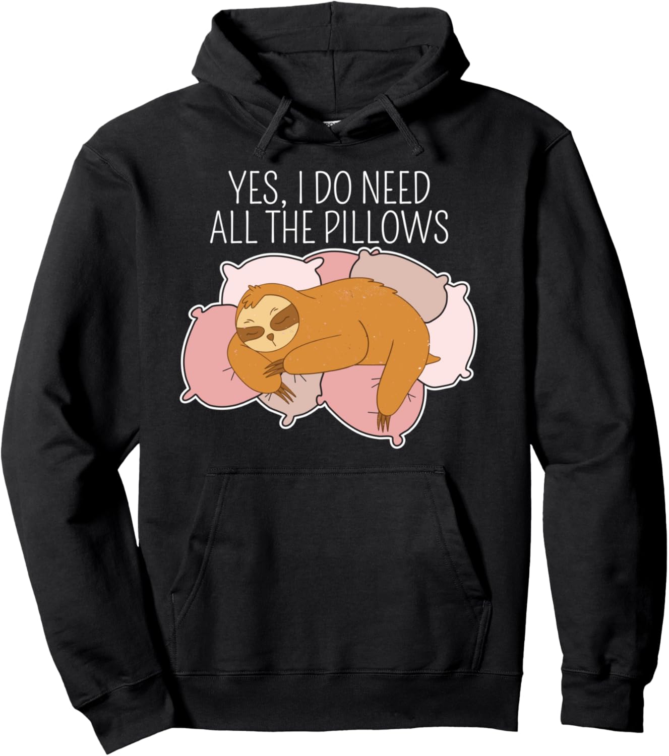 

Да, мне нужны все подушки - толстовка с изображением ленивца 83-Tees Sloth, черный