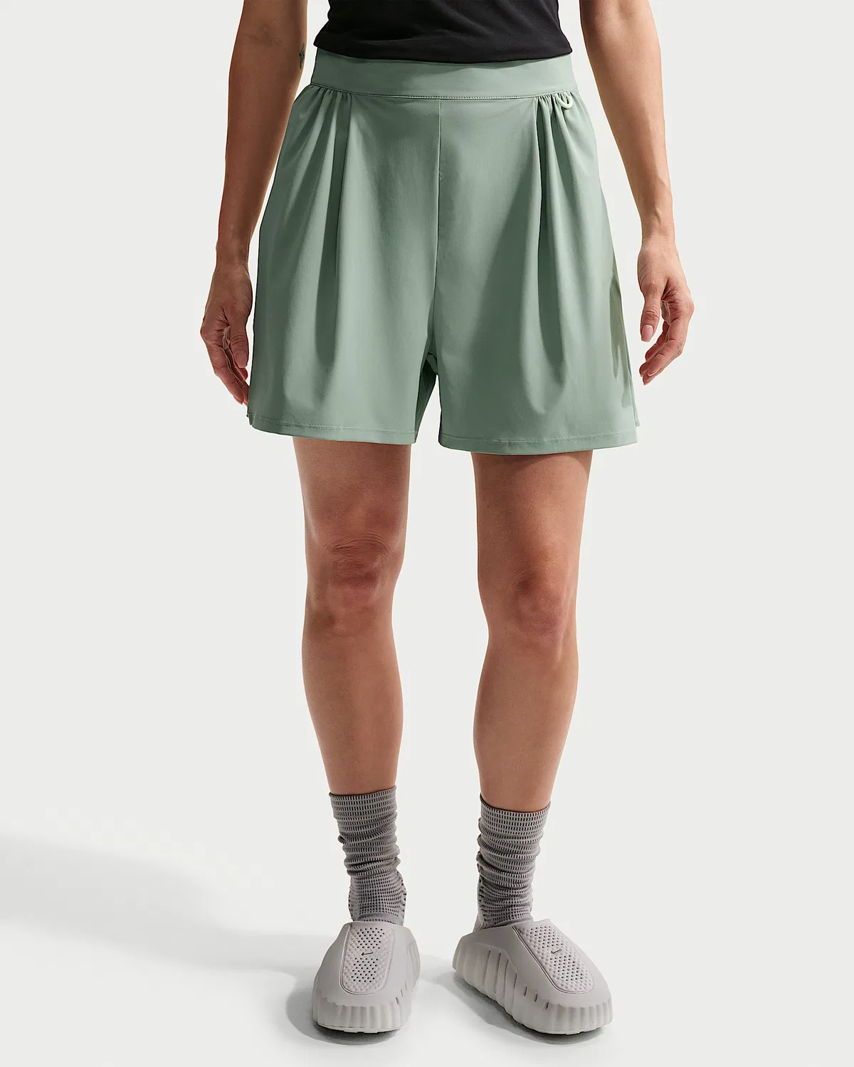 Женские шорты Dri-FIT с высокой посадкой Nike 24.7 PerfectStretch, Steam/Steam/Dutch Green — фото 2