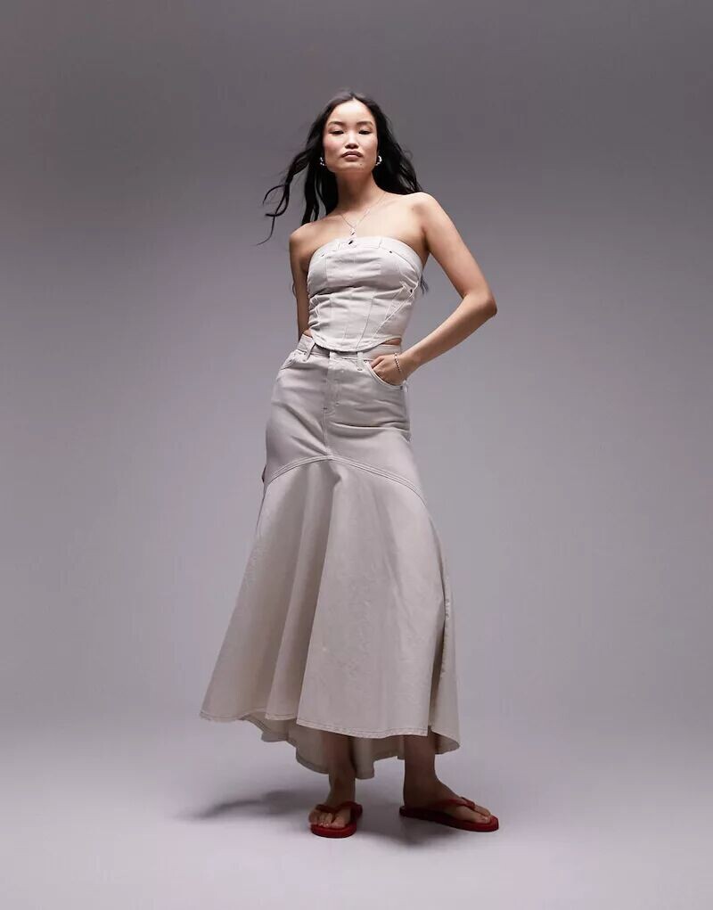 

Белый джинсовый корсет-корсет Topshop