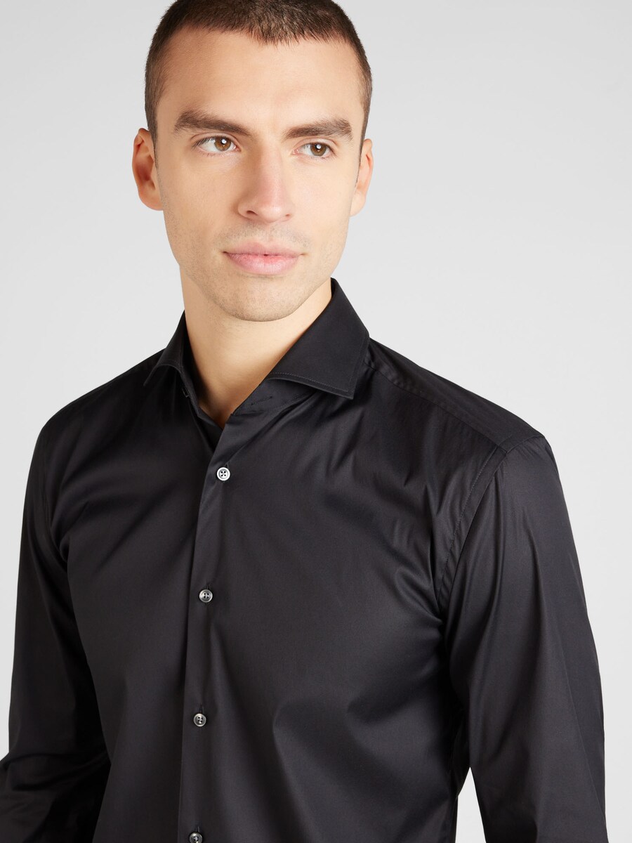 Деловая рубашка BOSS Slim fit Business Shirt P-HANK, черный — фото 3