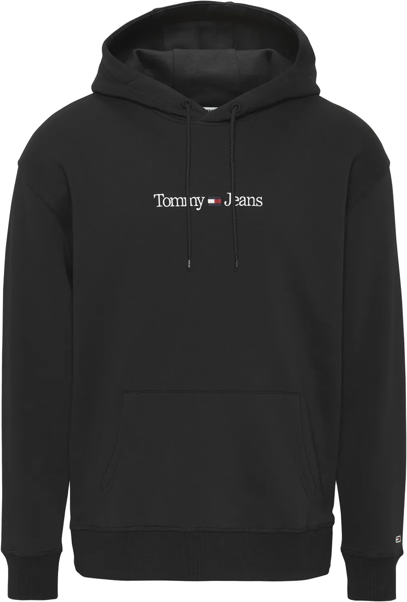 

Толстовка Tommy Jeans с капюшоном "TJM REG LINEAR HOODIE" с логотипом Tommy Jeans на груди, черный