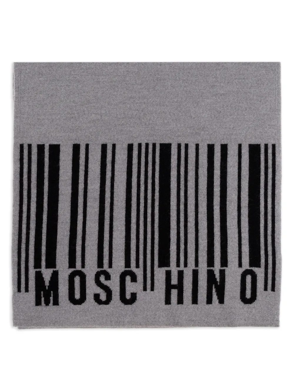 

Шерстяной шарф с логотипом Moschino, серый