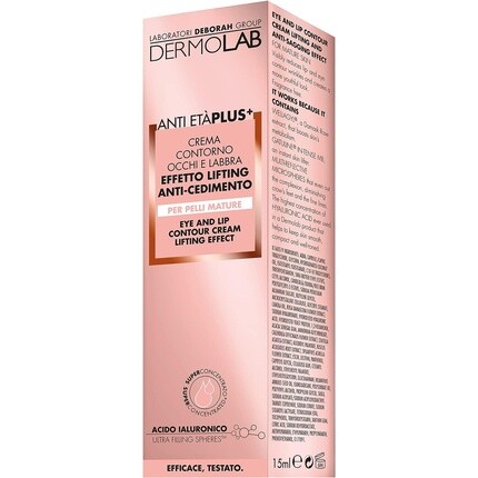 Крем Anti Age Plus+ для контура глаз и губ 15 мл для зрелой кожи с лифтинг-эффектом гиалуроновой кислоты, Dermolab — фото 2
