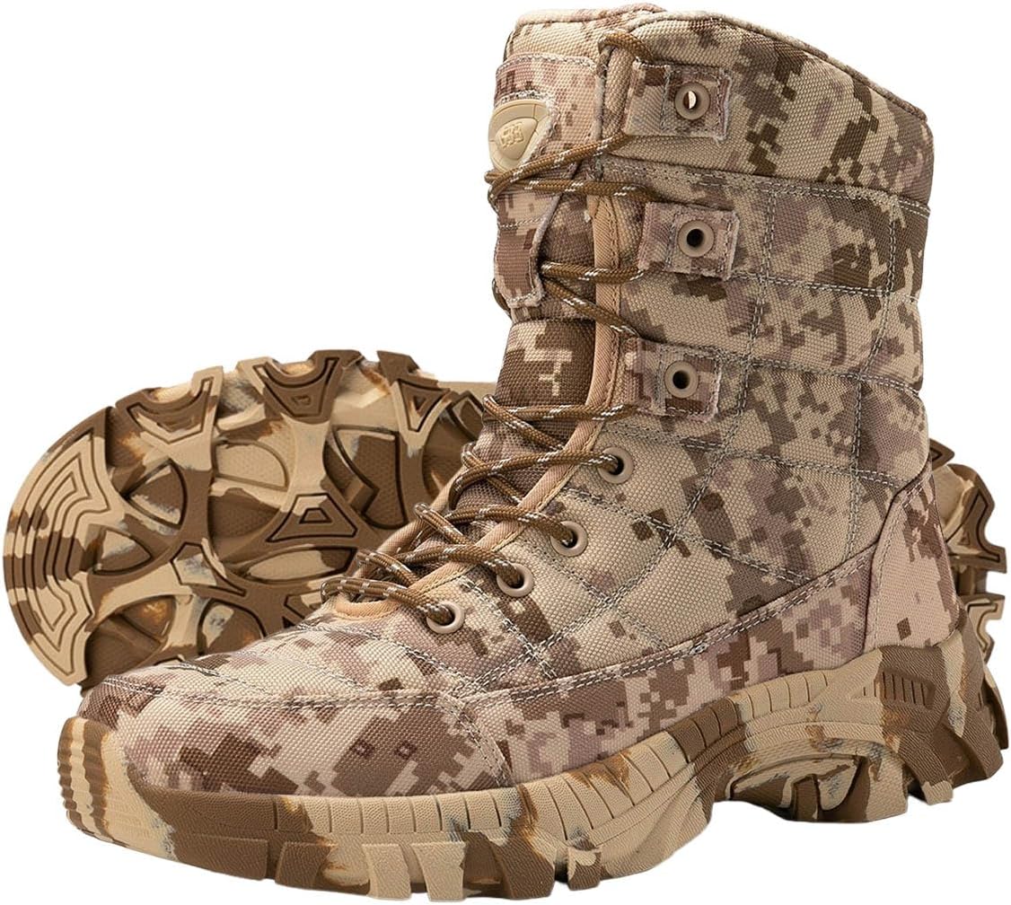 

Мужские легкие тактические боевые ботинки Adornosbt с боковой молнией и противоскользящей подошвой, бежевый