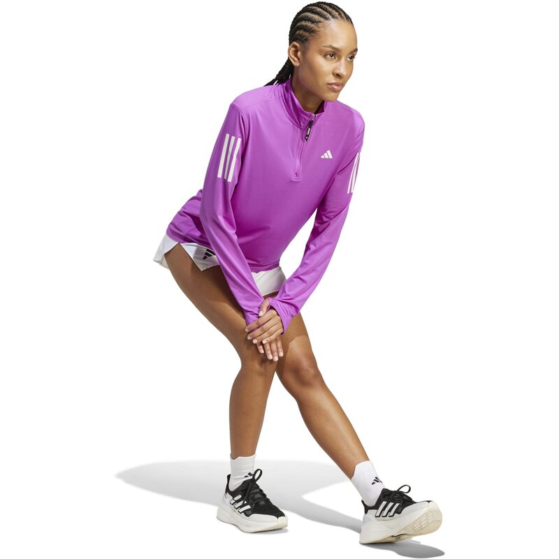 Толстовка Own the Run с застежкой-молнией на половину длины Adidas, цвет purbur — фото 4