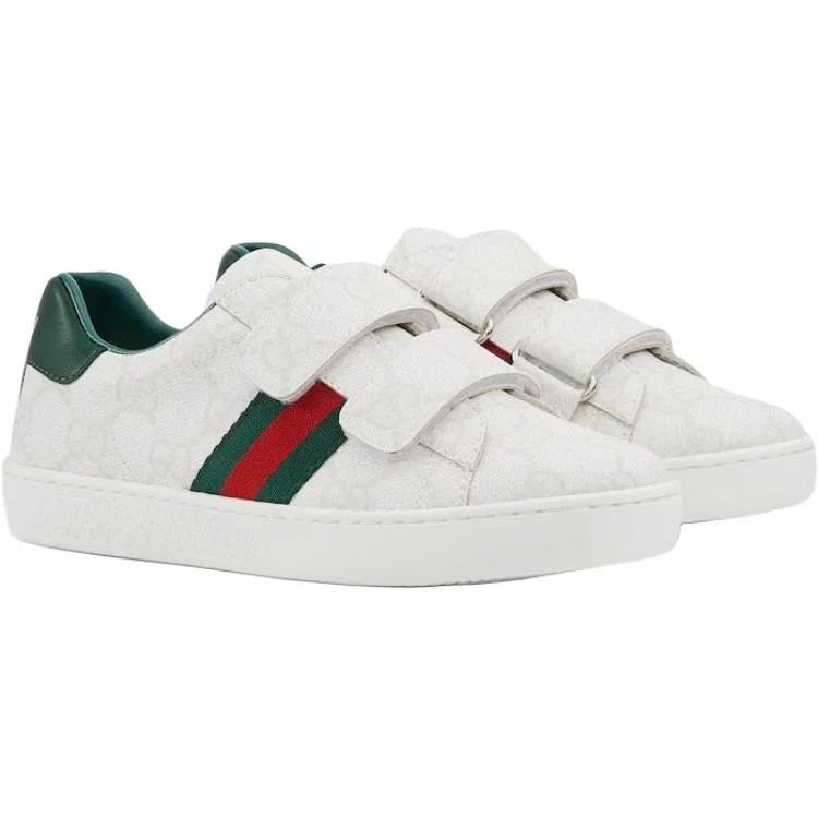 Кроссовки для скейтбординга GUCCI ACE Leather Kids' белые — фото 4