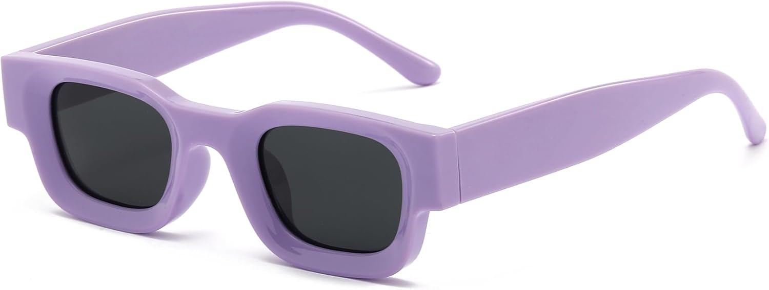 

Современные прямоугольные солнцезащитные очки AIEYEZO для женщин и мужчин в стиле ретро 90-х, массивные квадратные поляризованные солнцезащитные очки с защитой UV400, Purple/Grey