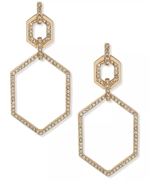 

Большие серьги-подвески с пайетками из стеклянных камней Karl Lagerfeld Paris, gold