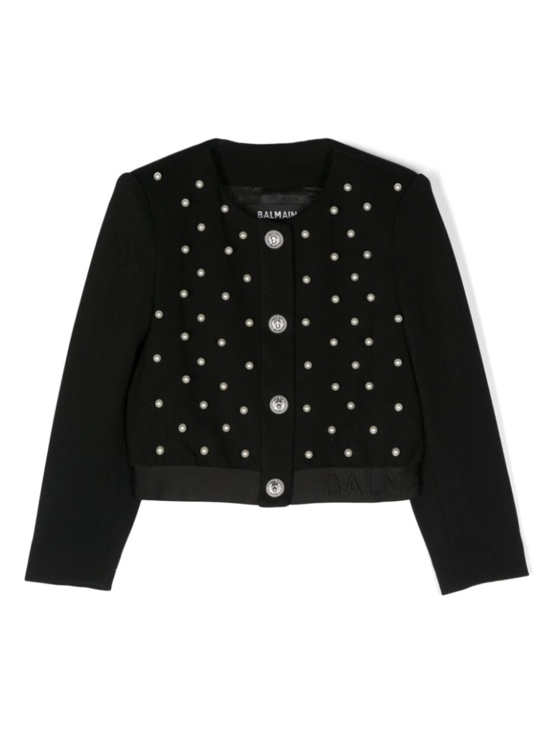 

Balmain Kids бомбер с искусственным жемчугом, черный