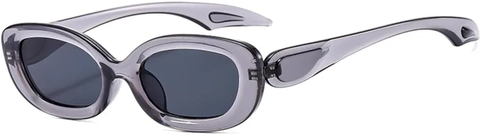 

Модные очки в маленькой оправе 2027 года, популярные овальные солнцезащитные очки, стильные очки для уличной фотографии, ретро-солнцезащитные очки MTZJH, Grey