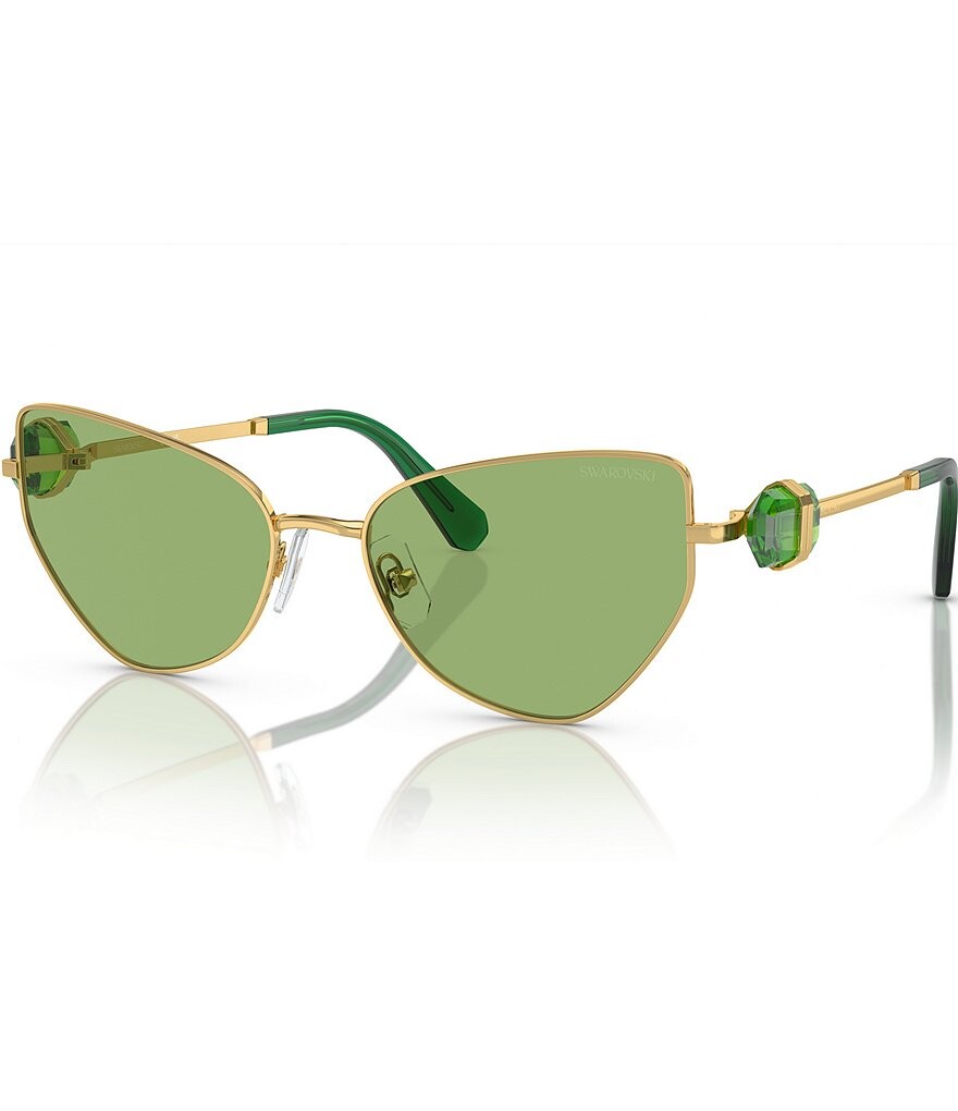 

Женские солнцезащитные очки «кошачий глаз» Swarovski SK7003 57 мм, золотой