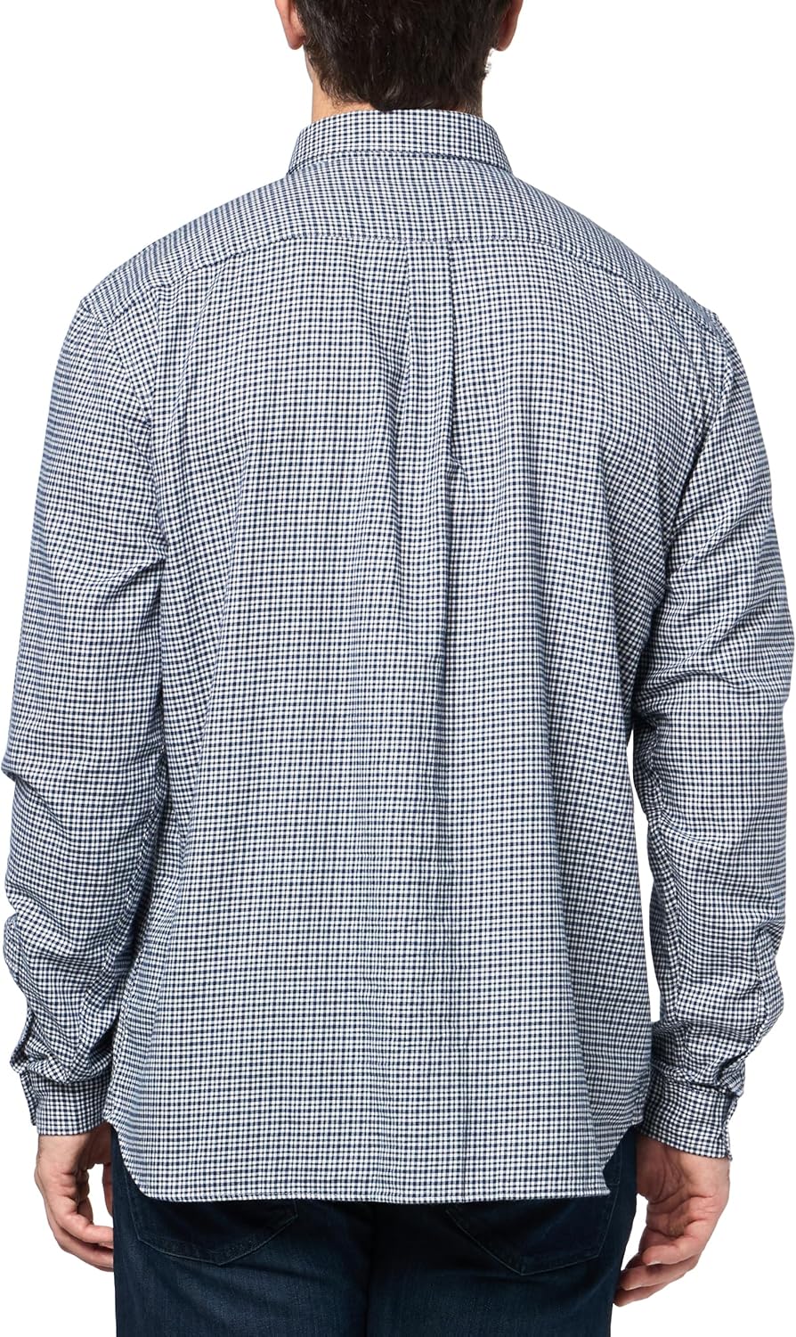 Lacoste мужская длинная рубашка в клетку Gingham на пуговицах, Abysm Popeline — фото 4