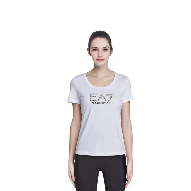 Футболка женская белая EA7 EMPORIO ARMANI — фото 3