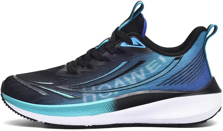 

Мужские кроссовки с толстой подошвой, легкие, противоскользящие, дышащая сетка, закругленный носок, шнуровка, амортизирующие, повседневные, для ежедневной ходьбы Igzbibg, синий