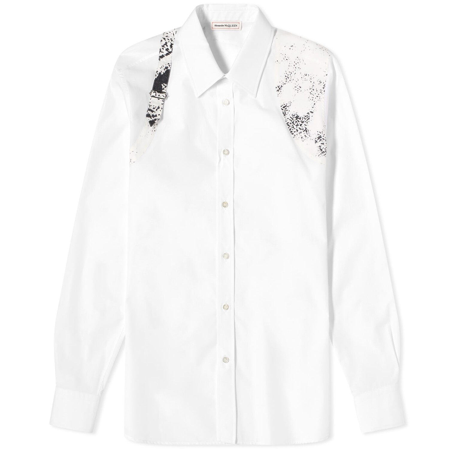 

Рубашка Alexander Mcqueen Printed Harness Shirt, цвет Optical White