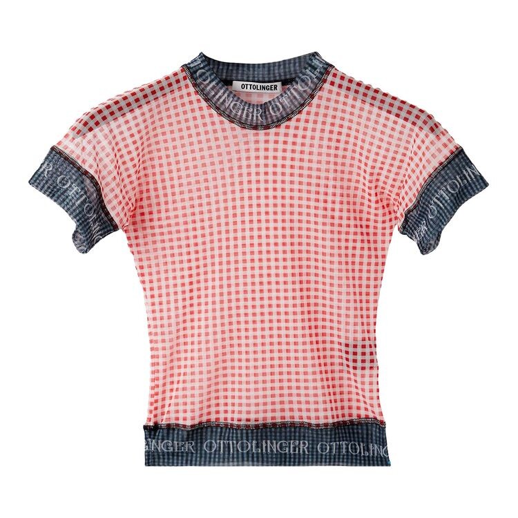 

Футболка Ottolinger Mesh T-Shirt Gingham Print, разноцветный