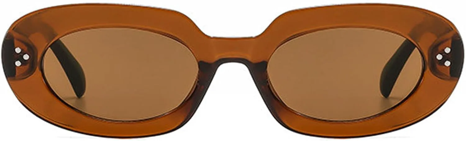 

Солнцезащитные очки Willochra Narrow Cat Eye в стиле панк для женщин, ретро 90-х, овальные солнцезащитные очки с заклепками, модные маленькие черные и синие, C5