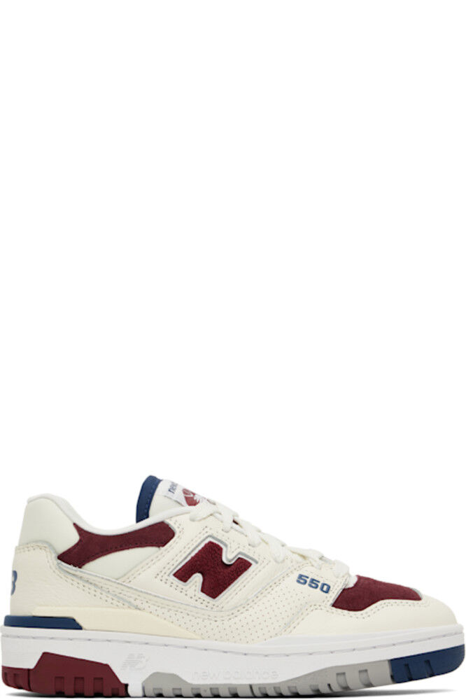 Кроссовки 550 в оттенках белого и бордового New Balance