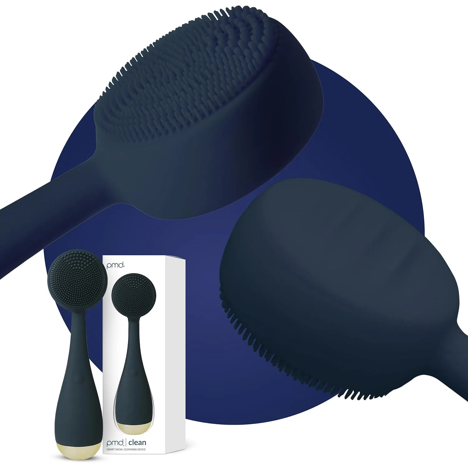 PMD Clean - интеллектуальное устройство для очищения лица с силиконовой щеточкой и антивозрастным массажером. Pmd Beauty, Navy