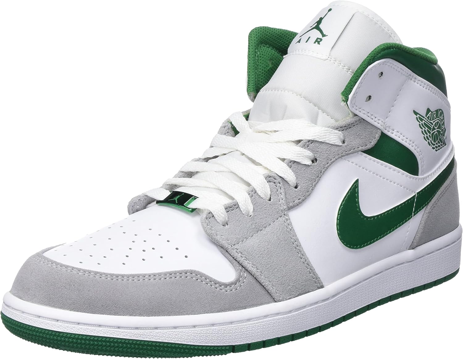 

Кроссовки Nike Air Jordan 1 Mid SE для мужчин, White Pine Green Lt Smoke Grey