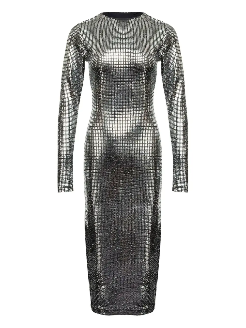 

Платье миди с длинными рукавами Mm6 Maison Margiela, серебристый