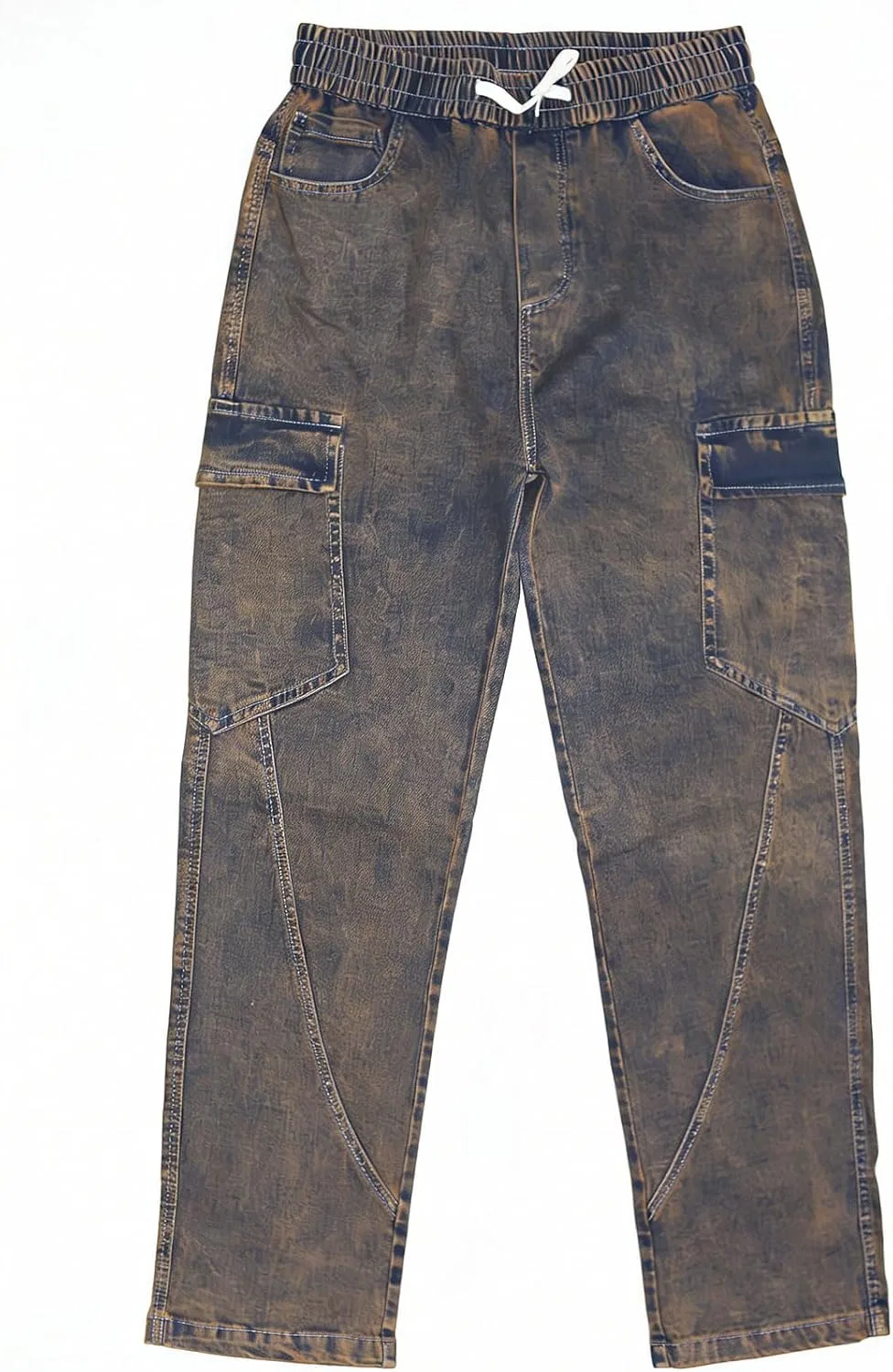 Джинсы карго с эластичным поясом, Tinted Dark Wash1