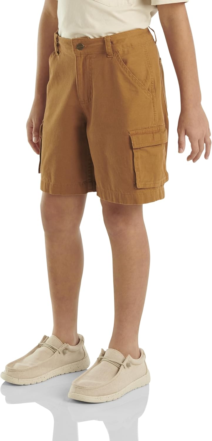 Детские рабочие шорты Carhartt CH8320 Canvas Cargo для мальчиков, Carhartt Brown — фото 3