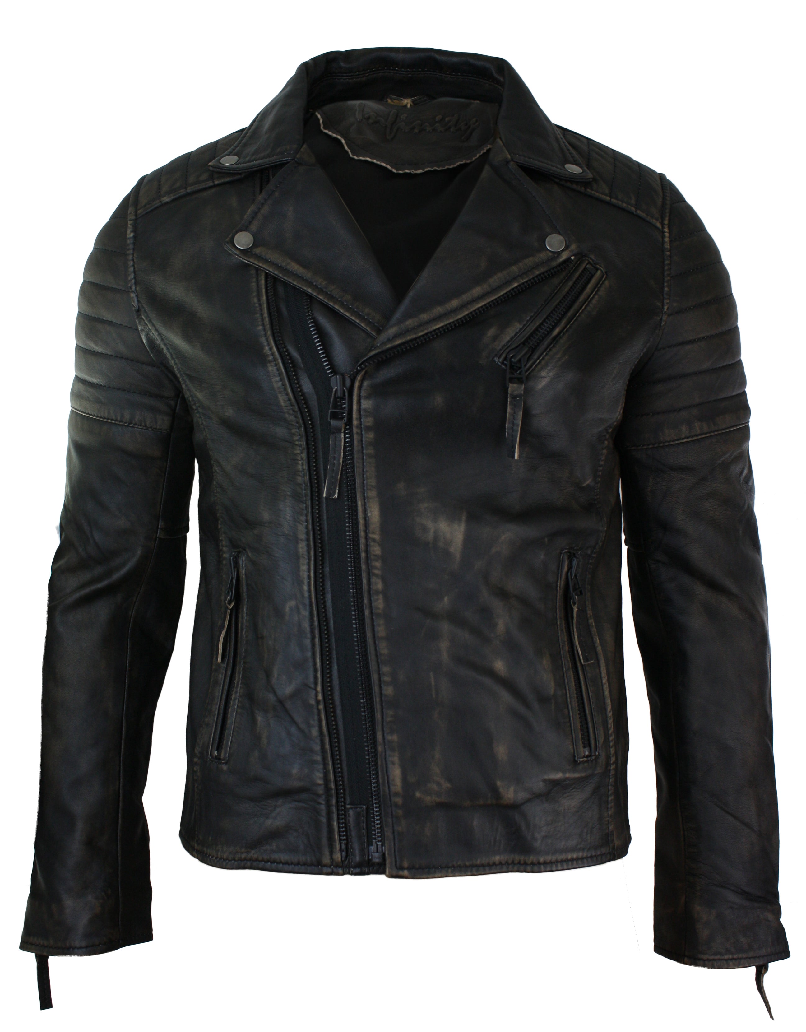 

Тонкая куртка Brando из натуральной кожи с перекрестной молнией TruClothing, цвет black vintage, Черный, Тонкая куртка Brando из натуральной кожи с перекрестной молнией TruClothing, цвет black vintage