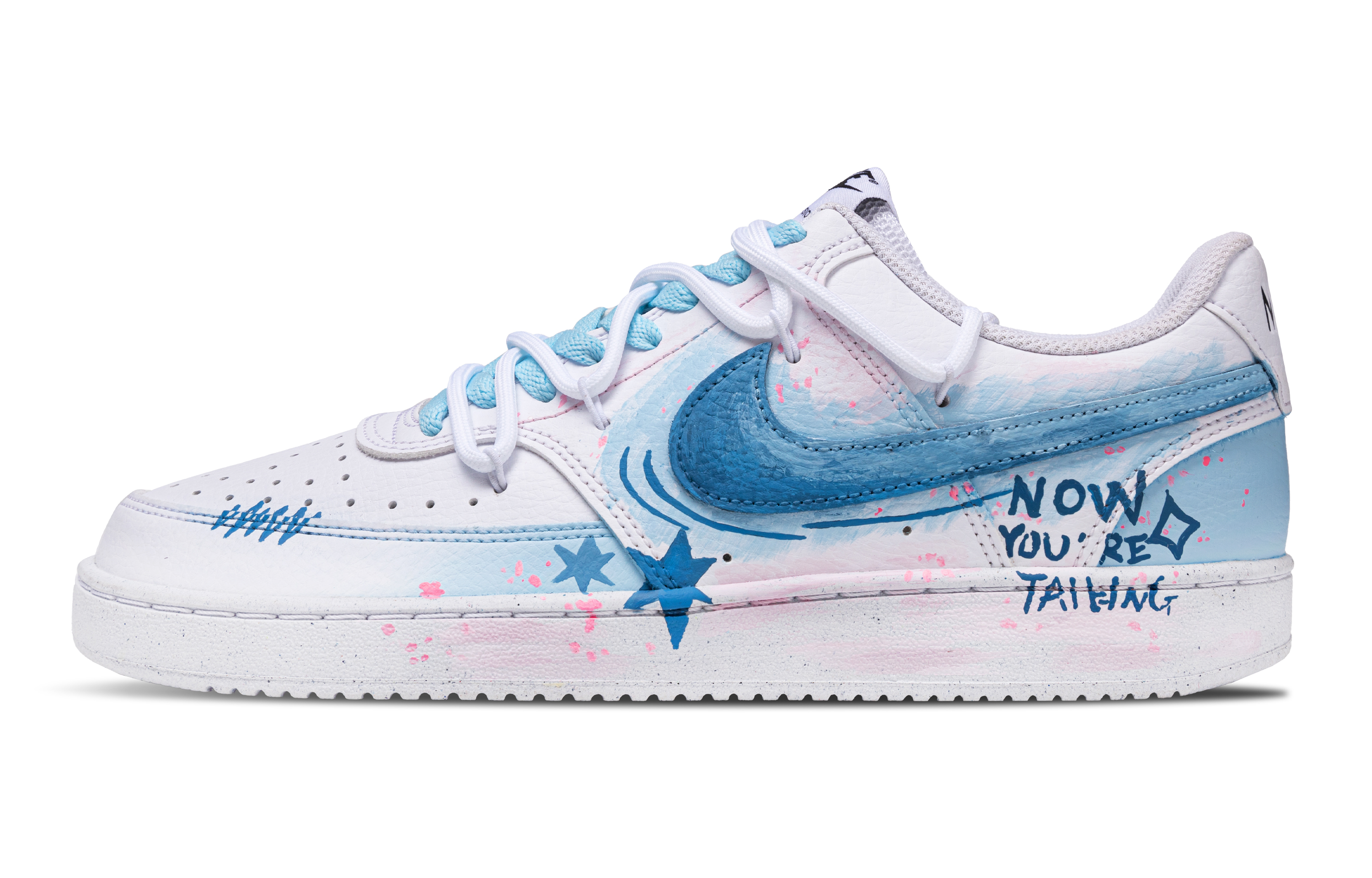 

Nike Кроссовки Court Vision 1 Lang с низким верхом, противоскользящие, износостойкие, мужские, светло-голубые