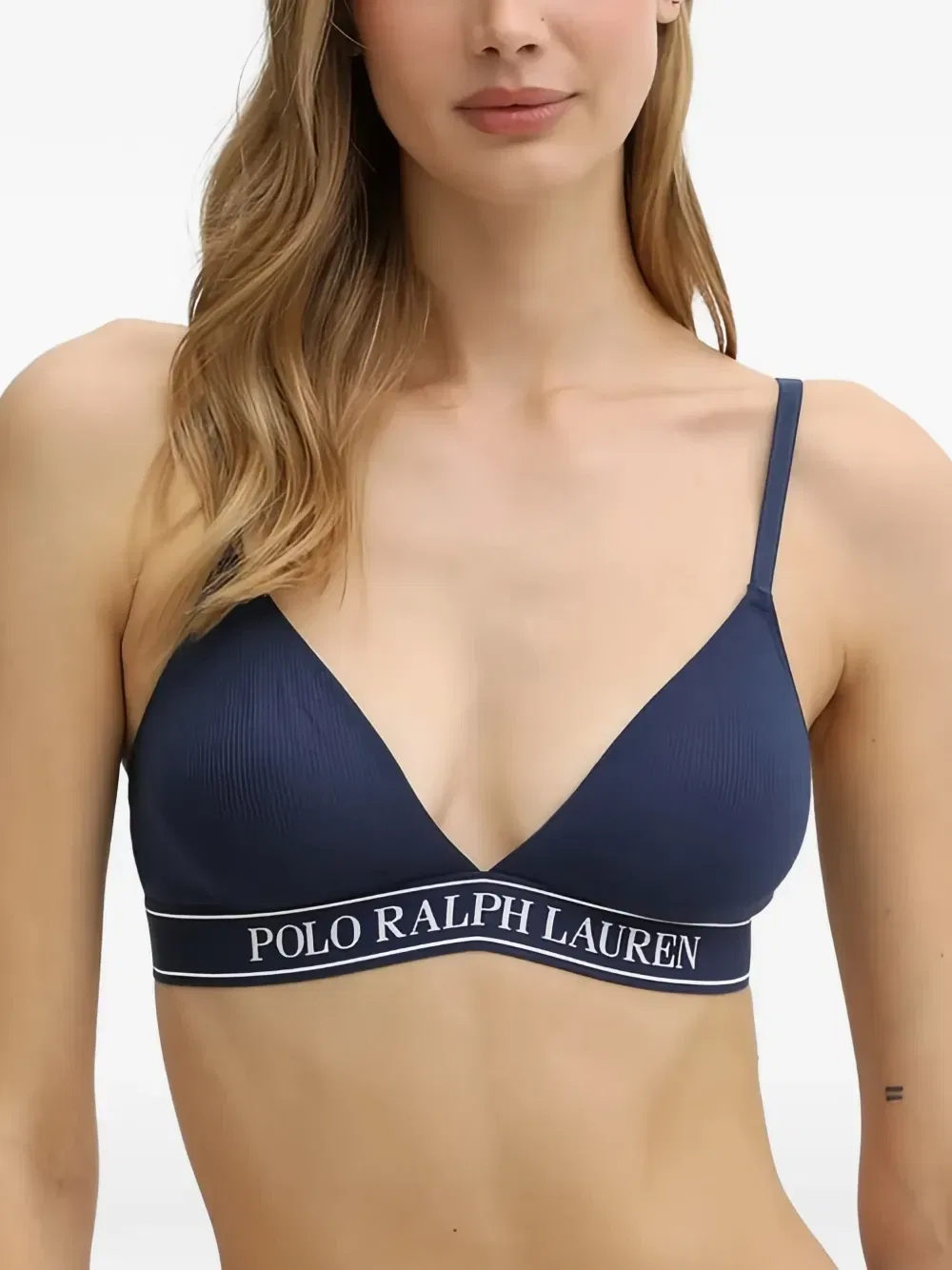 Бюстгальтер-треугольник с логотипом на ленте POLO RALPH LAUREN, синий — фото 2