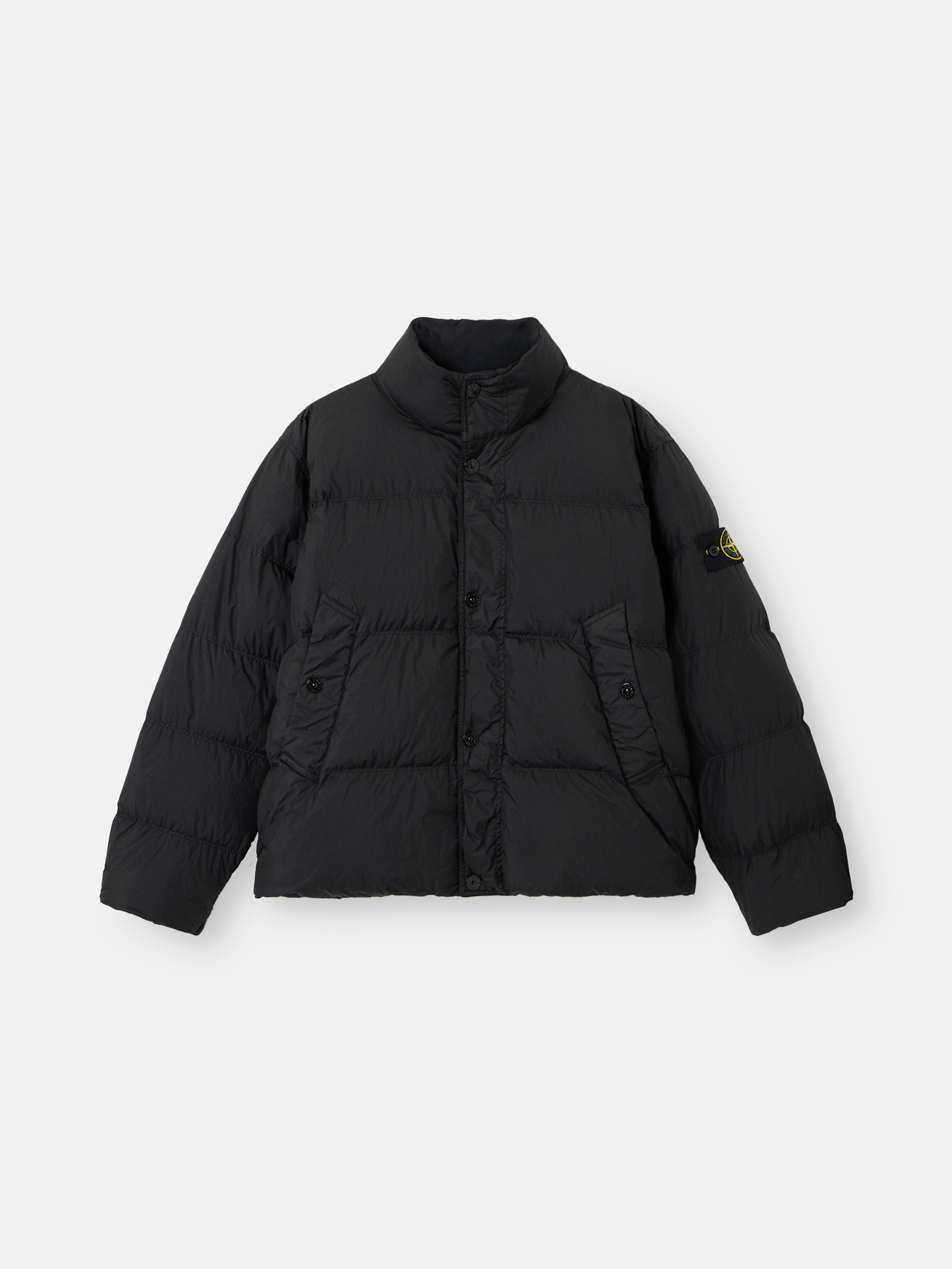 

Пуховик с защитой от ветра Stone Island 4100010 CRINKLE REPS NY, RECYCLED NYLON, черный