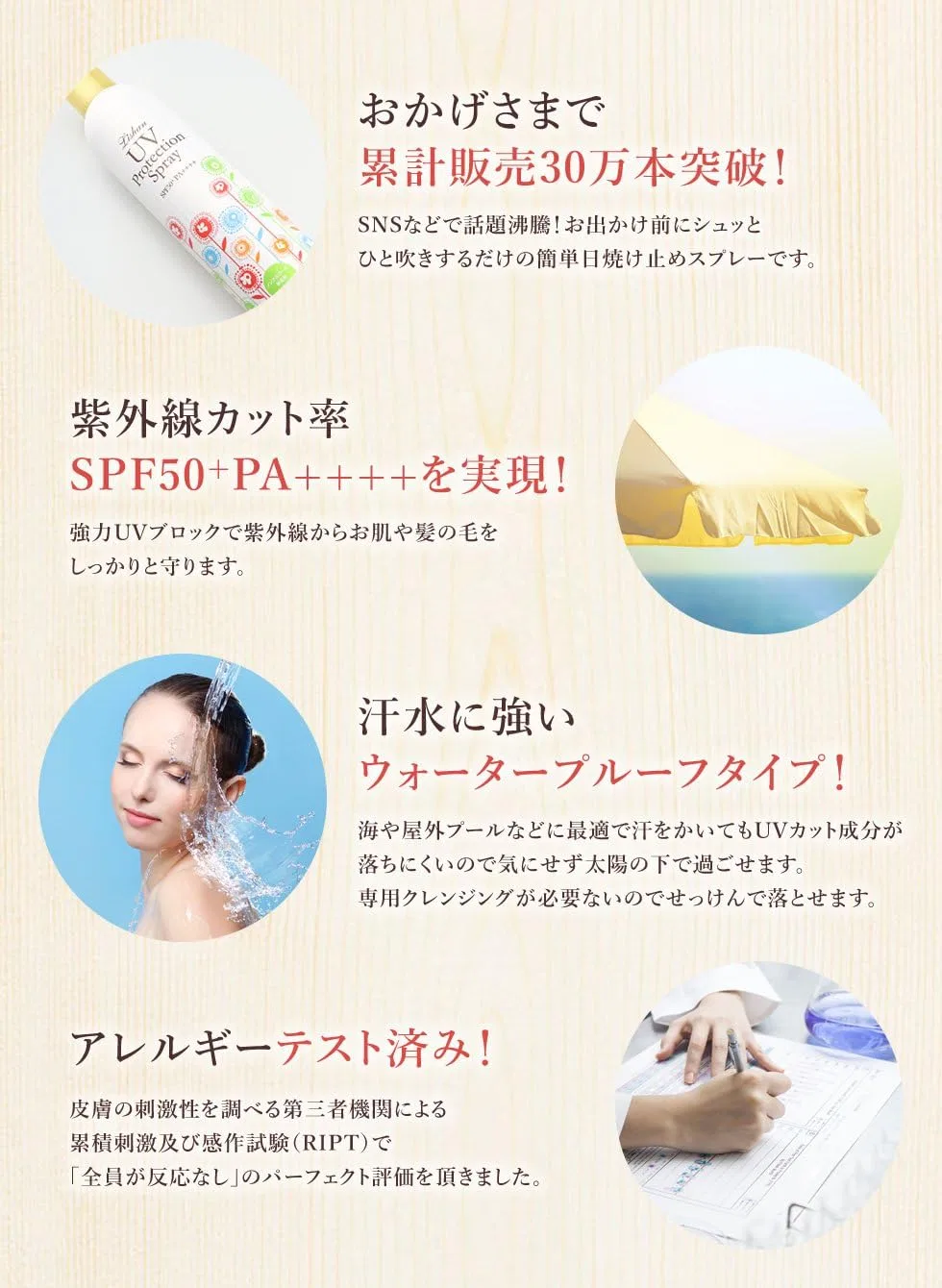 Спрей для загара Lishan UV Spray SPF 50+ PA++++, набор из 3 штук, 250 г, мыльный аромат — фото 2