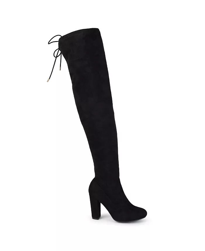 Женские ботинки Maya Over The Knee на устойчивом каблуке Journee Collection, коричневый/бежевый — фото 2