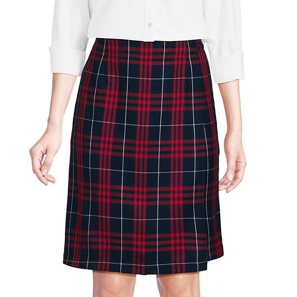 

Женский клетчатый юбка-шорты A line Lands' End, Navy Large Plaid