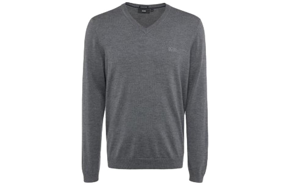 

Трикотажный джемпер мужской с V-образным вырезом Moderate Others HUGO BOSS, серый