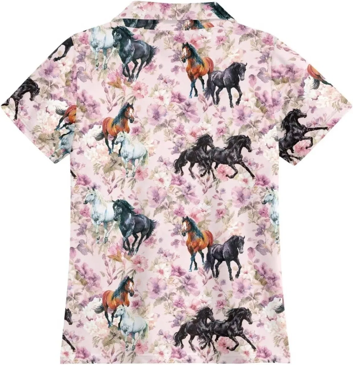 Поло для девочек Snilety, 1 шт, Horse Pink Floral — фото 4