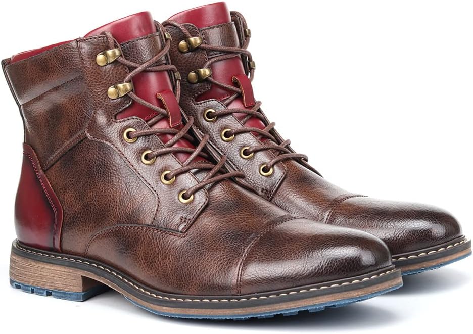 

Мужские военные мотоциклетные ботинки CrazycatZ, высокие кроссовки из искусственной кожи, коричневый