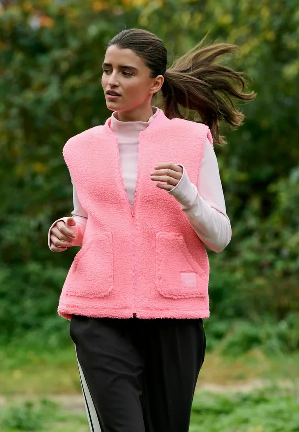 Жилет из искусственной кожи стандартного кроя Next, Fluro Pink — фото 3