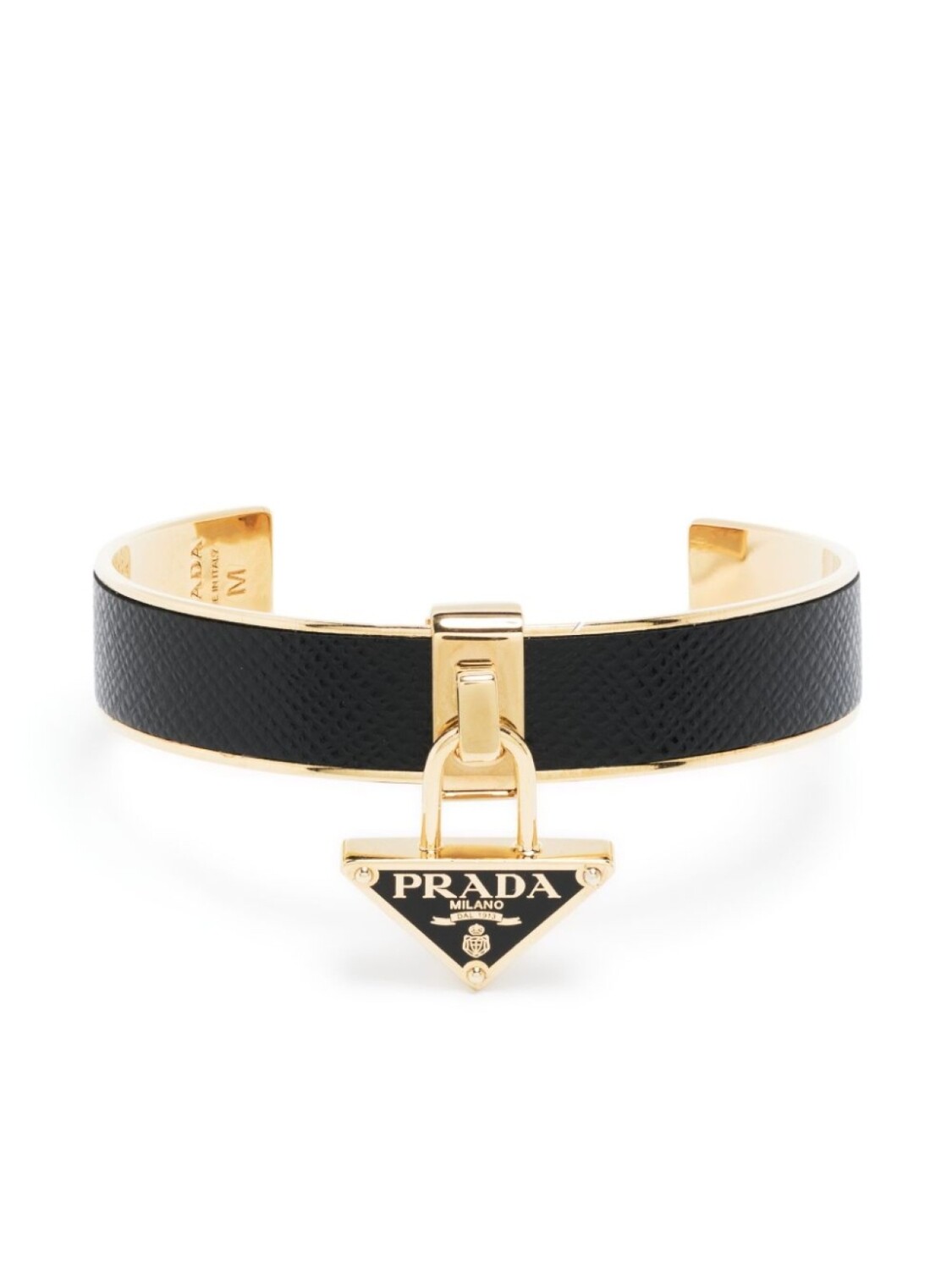 

Браслет-кафф с логотипом Prada, черный