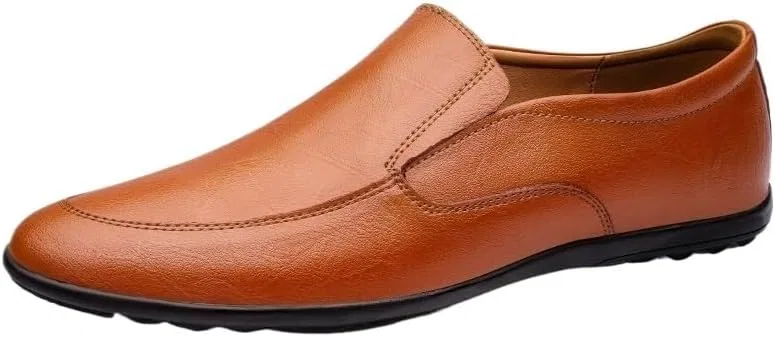 Мужские лоферы кожаные повседневные, Brown UOPYNE