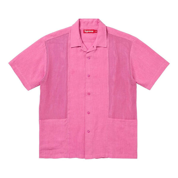 

Рубашка mesh panel linen shirt 'pink' Supreme, розовый