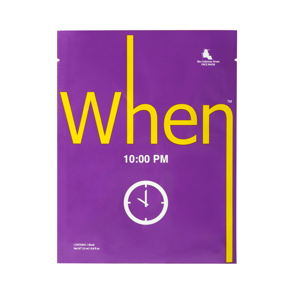 

Биоцеллюлозная тканевая маска для лица против морщин 10:00 pm anti-aging premium bio-cellulose sheet mask When, количество 1 шт.