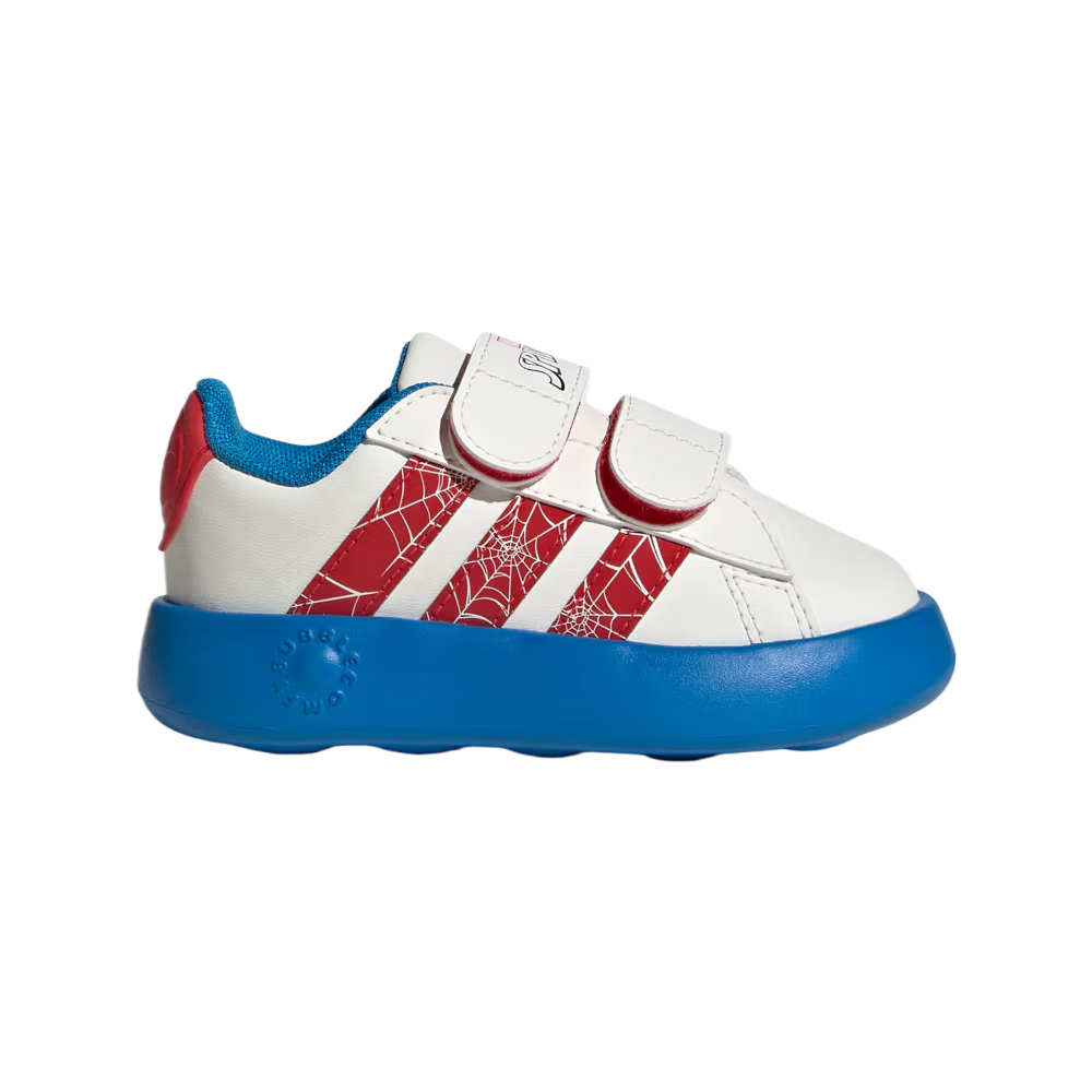 Adidas Кроссовки Marvel Spider Man x GRAND COURT Low Top для малышей синий белый Gemstone Red — фото 2