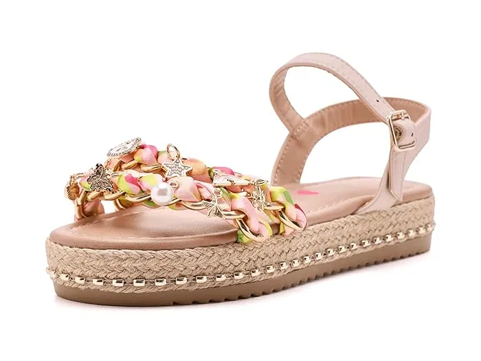 Босоножки с плетеными лентами Gizmo Steve Madden Kids, Blush Multi — фото 2